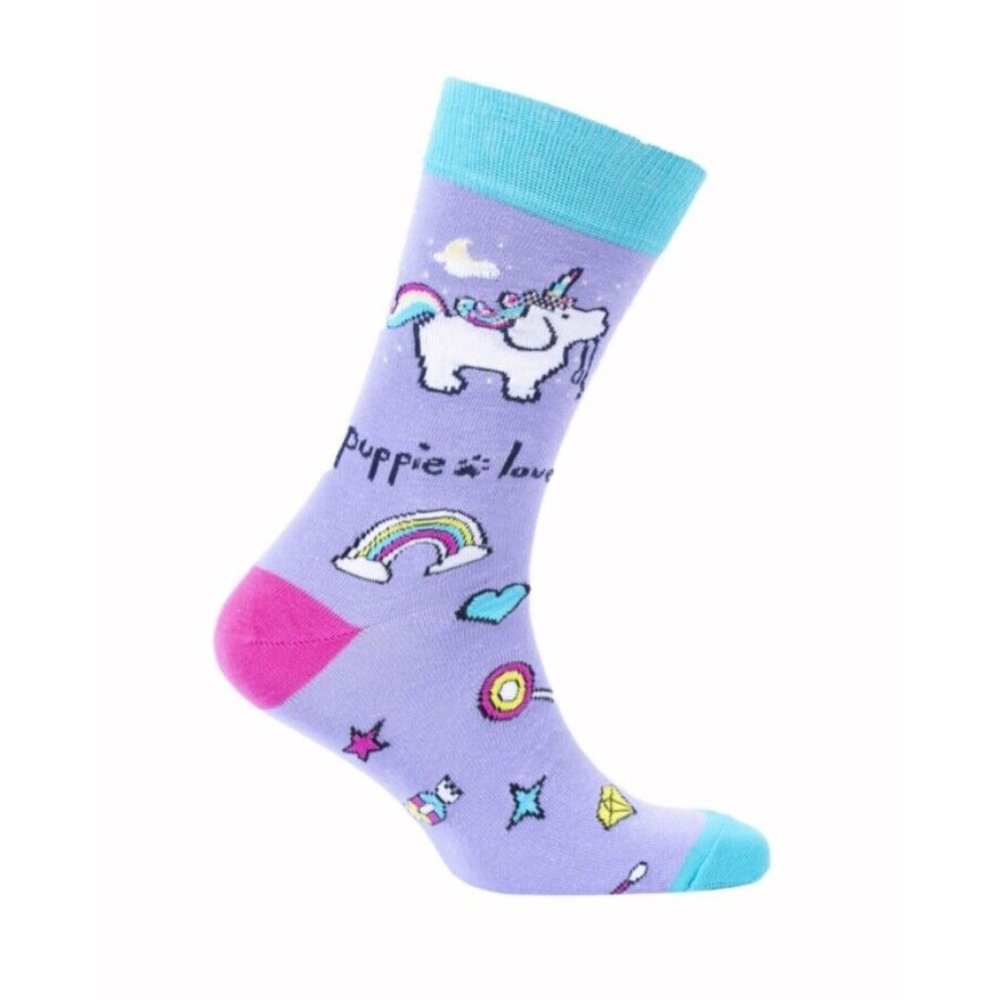 Puppie Love Dog Unicorn Pup Casual Socks - NEW FAST SHIP